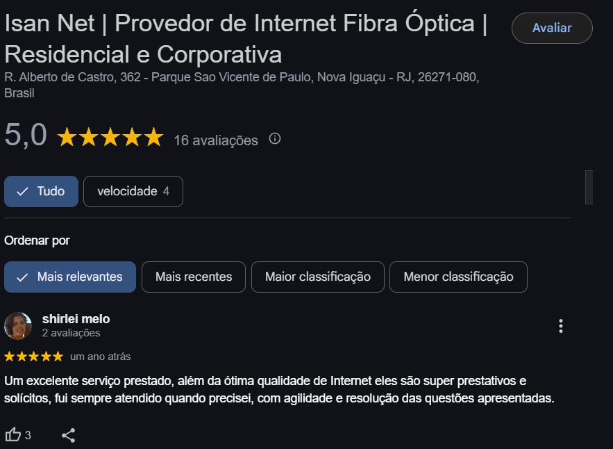 Avaliação Google 4